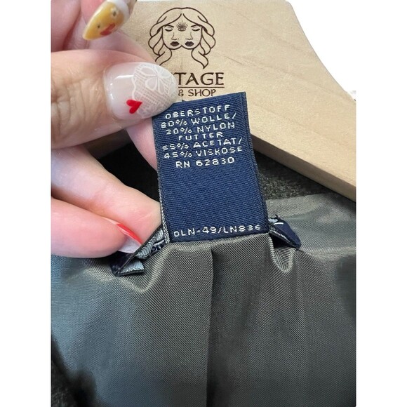 Land’s End Women’s Short Zip Collared Jacket Olive Green Wool Blend Size 12 - Picture 9 of 15